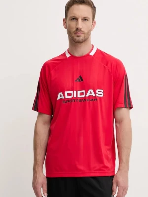 adidas t-shirt Tiro męski kolor czerwony z nadrukiem KB5569