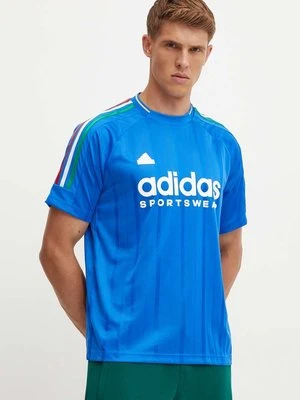 adidas t-shirt Tiro męski kolor niebieski wzorzysty IY4508