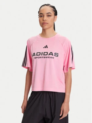 adidas T-Shirt Tiro x Common Goal Jacquard JL9213 Różowy Loose Fit