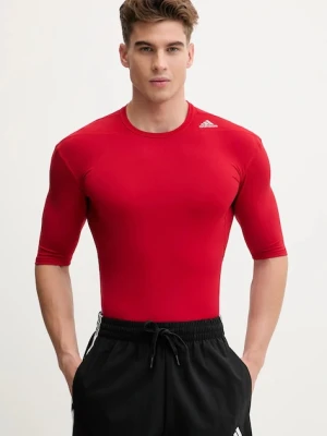 adidas t-shirt treningowy TECHFIT BASE kolor czerwony z nadrukiem D82089-CZERWONY