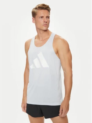 adidas Tank top Run It IN0087 Błękitny Slim Fit