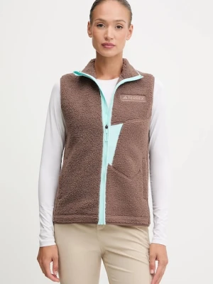 adidas TERREX bezrękawnik outdoorowy kolor brązowy przejściowy JN0927