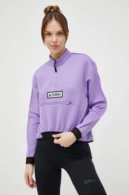 adidas TERREX bluza sportowa kolor fioletowy gładka