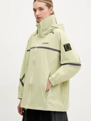 adidas TERREX kurtka przeciwdeszczowa x National Geographic damska kolor beżowy JD5832