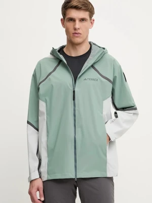 adidas TERREX kurtka przeciwdeszczowa x National Geographic kolor zielony JD5835