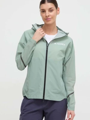 adidas TERREX kurtka przeciwdeszczowa Xperior Light damska kolor zielony IK7830