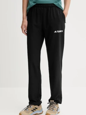 adidas TERREX spodnie outdoorowe Liteflex damskie kolor czarny proste medium waist JF3693