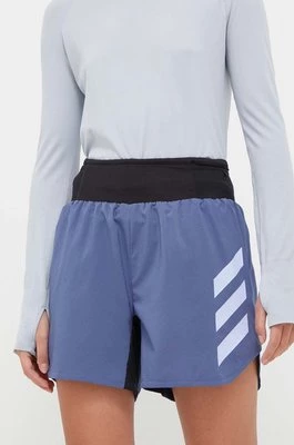 adidas TERREX szorty sportowe Agravic damskie kolor niebieski z nadrukiem high waist