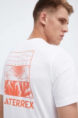 adidas TERREX t-shirt Graphic Altitude męski kolor biały z nadrukiem