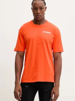 adidas TERREX t-shirt sportowy kolor pomarańczowy z nadrukiem JM7087