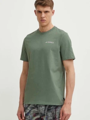 adidas TERREX t-shirt sportowy kolor zielony z nadrukiem IS0283