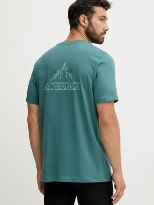 adidas TERREX t-shirt sportowy męski kolor zielony wzorzysty JW3560