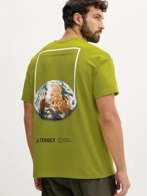 adidas TERREX t-shirt sportowy męski kolor zielony z nadrukiem KC2351