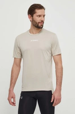 adidas TERREX t-shirt sportowy Multi kolor beżowy gładki IP4779
