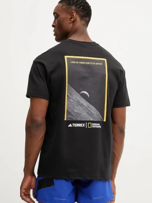 adidas TERREX t-shirt sportowy x National Geographic męski kolor czarny wzorzysty JD5957
