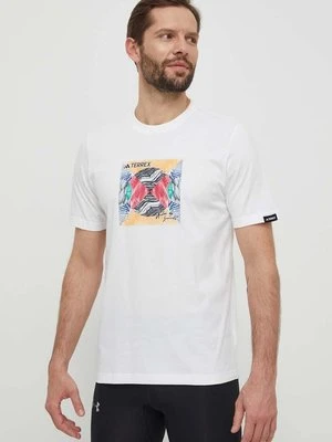 adidas TERREX t-shirt TX Unite męski kolor biały z nadrukiem IM8366