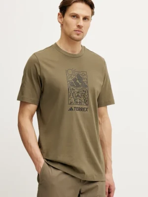 adidas TERREX t-shirt Wild męski kolor zielony z nadrukiem JN4266