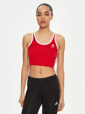 adidas Top adicolor 3-Stripes JD4615 Czerwony Slim Fit