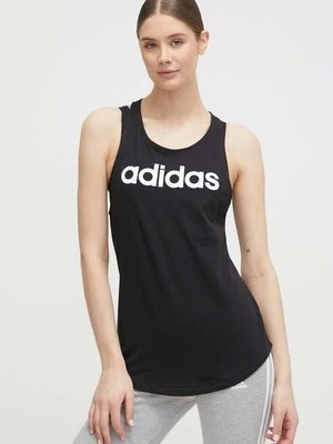 adidas top bawełniany Essentials kolor czarny GL0566