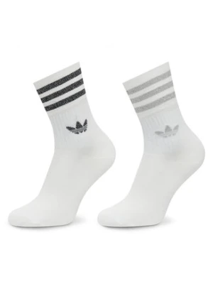 adidas Zestaw 2 par wysokich skarpet damskich Glt Crew HC9561 Biały