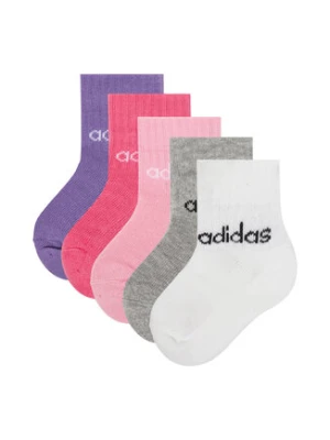 adidas Zestaw 3 par niskich skarpet dziecięcych Kids Lin Ank 5P JF8541 Kolorowy