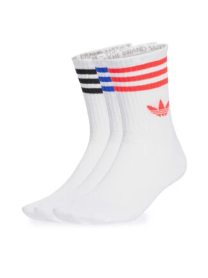 adidas Zestaw 3 par wysokich skarpet unisex 3-Stripes JV7404 Kolorowy
