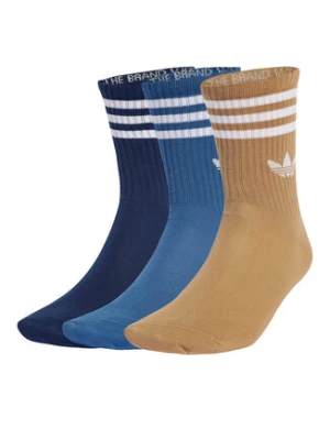 adidas Zestaw 3 par wysokich skarpet unisex 3-Stripes JZ4941 Kolorowy