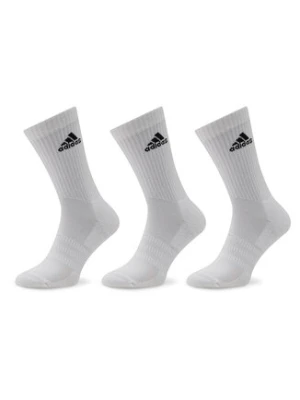 adidas Zestaw 3 par wysokich skarpet unisex Cushioned Crew Socks 3 Pairs HT3446 Biały