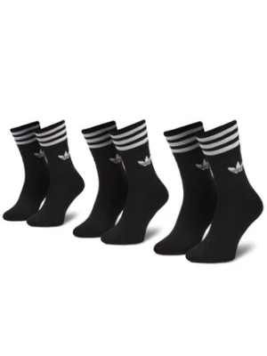 adidas Zestaw 3 par wysokich skarpet unisex Solid Crew Sock S21490 Czarny