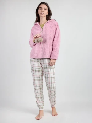 admas Kurtka polarowa "Smile everyday" w kolorze jasnoróżowym rozmiar: L