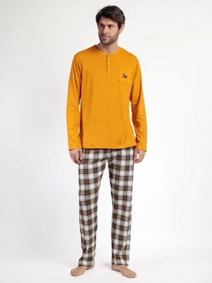 admas Piżama "Admas" w kolorze pomarańczowo-czarnym rozmiar: S