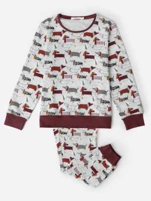 admas Piżama "Admas" w kolorze szaro-bordowym rozmiar: 176