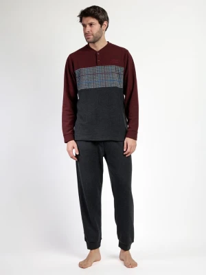 admas Piżama "Magnific" w kolorze bordowo-czarnym rozmiar: L