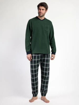 admas Piżama "Magnific" w kolorze ciemnozielono-granatowym rozmiar: M