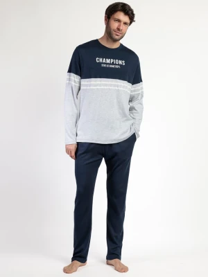 admas Piżama "Stay at home" w kolorze granatowo-szarym rozmiar: M