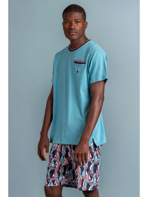 admas Piżama w kolorze błękitnym ze wzorem rozmiar: L