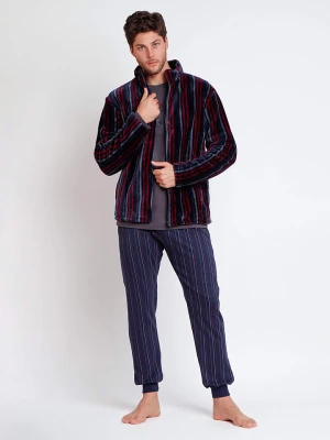 admas Szlafrok w kolorze granatowo-czerwonym rozmiar: L