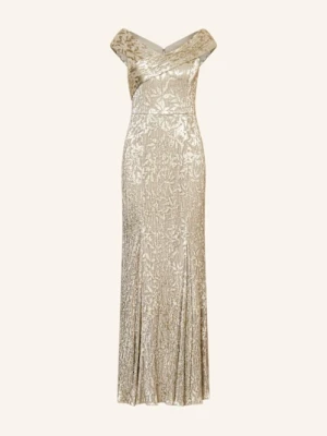 Adrianna Papell Sukienka Na Jedno Ramię Z Plisowaniem I Błyszczącą Przędzą gold