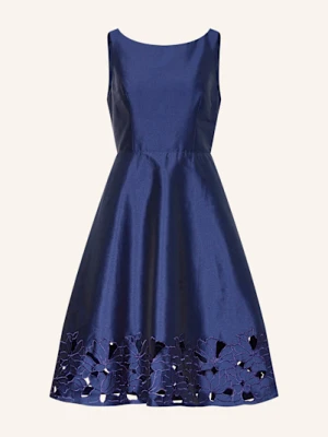 Adrianna Papell Sukienka Z Dziurkowanej Koronki blau