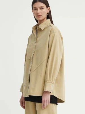 AERON kurtka jeansowa ANITA damska kolor beżowy przejściowa oversize AW24RSSH152451