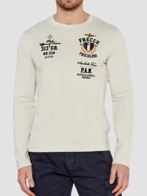 AERONAUTICA MILITARE Beżowy męski longsleeve, Rozmiar 3XL
