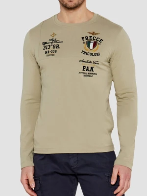 AERONAUTICA MILITARE Beżowy męski longsleeve, Rozmiar L