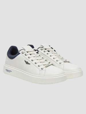 AERONAUTICA MILITARE Białe sneakersy męskie skórzane, Rozmiar 45