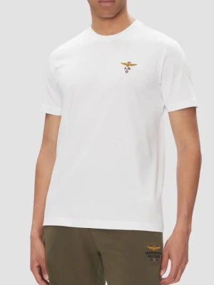 AERONAUTICA MILITARE Biały bawełniany męski t-shirt, Rozmiar XL