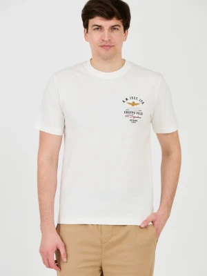 AERONAUTICA MILITARE Biały bawełniany męski t-shirt Short Sleeve, Rozmiar L