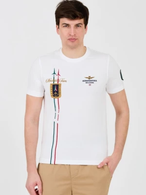 AERONAUTICA MILITARE Biały t-shirt Frecce Tricolori Short Sleeve
