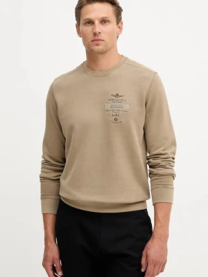 Aeronautica Militare bluza bawełniana męska kolor beżowy z aplikacją FE2054UF00665