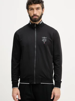 Aeronautica Militare bluza rozpinana męska bawełniana z elastanem czarny