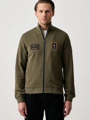 Aeronautica Militare bluza rozpinana męska bawełniana zielony