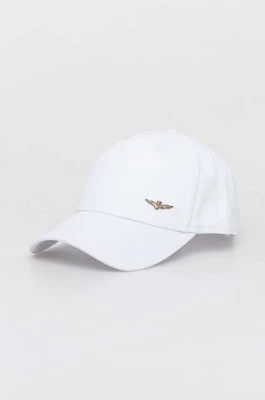 Aeronautica Militare czapka z daszkiem bawełniana kolor biały gładka HA1122CT2848